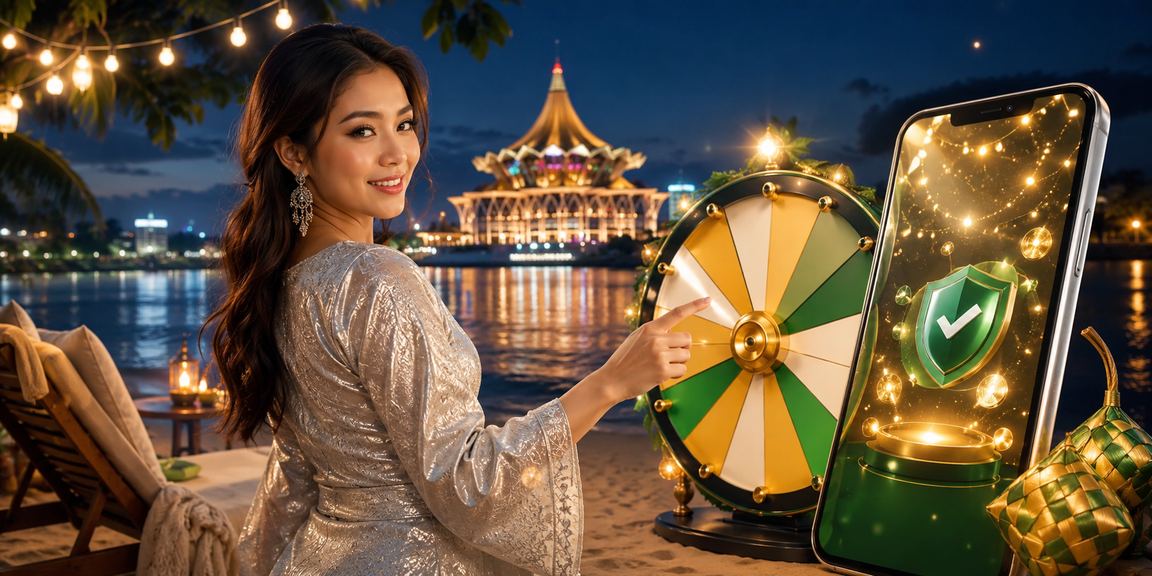 Pengguna Kuching menyertai cabutan bertuah spins sempena Hari Raya